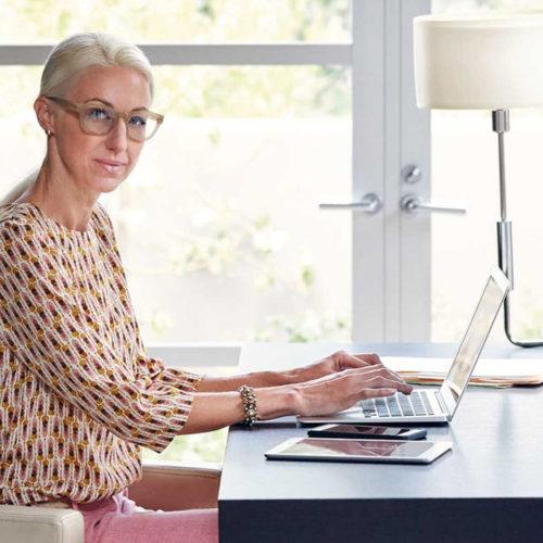 lady typing on laptop