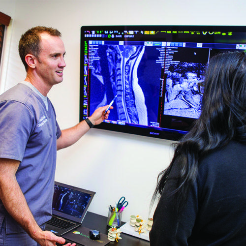 Dr. Jonn McClellan explaining radiography